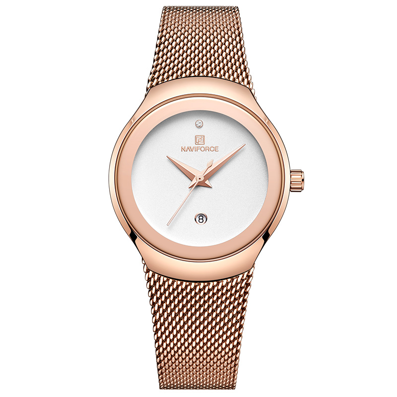 Relogio Feminino | Lady Stainless Steel Waterproof Wristwatch - Royal Dial