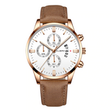 Leather Band Quartz Watch - Royal Dial