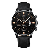 Leather Band Quartz Watch - Royal Dial