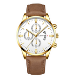 Leather Band Quartz Watch - Royal Dial