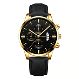 Leather Band Quartz Watch - Royal Dial