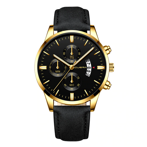 Leather Band Quartz Watch - Royal Dial