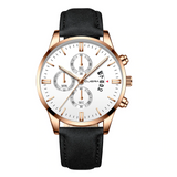 Leather Band Quartz Watch - Royal Dial