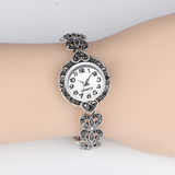 Antique Silver Woman's Watches | Crystal Vintage Bracelet Watch - Royal Dial