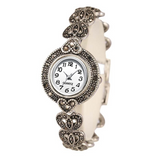 Antique Silver Woman's Watches | Crystal Vintage Bracelet Watch - Royal Dial