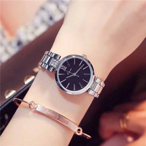 Rhinestone Rose Gold Watches | Dressed Wristwatch For Women - Royal Dial