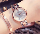 Rhinestone Rose Gold Watches | Dressed Wristwatch For Women - Royal Dial