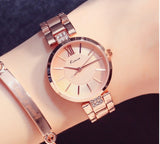 Rhinestone Rose Gold Watches | Dressed Wristwatch For Women - Royal Dial