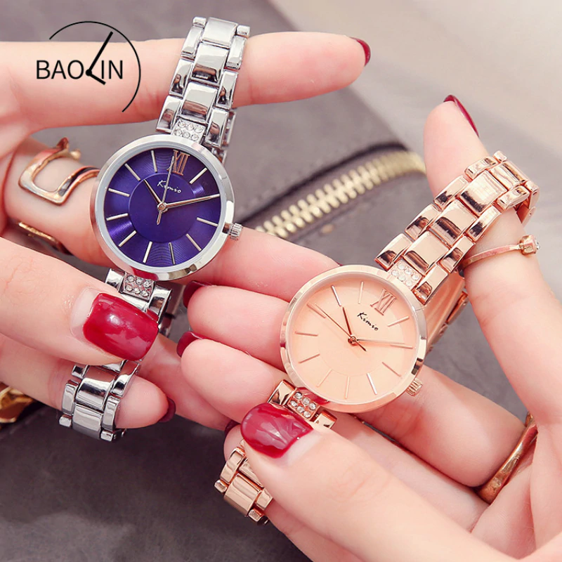 Rhinestone Rose Gold Watches | Dressed Wristwatch For Women - Royal Dial