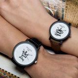 New Couples Watch | King & Queen Leather Quartz Watch