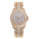 Rhinestone Rose Gold Clock for Ladies